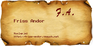 Friss Andor névjegykártya