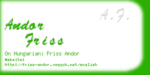 andor friss business card